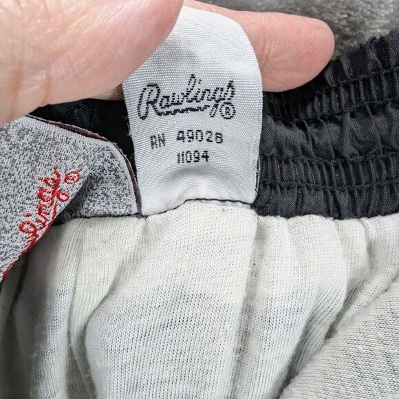 Vintage Rawlings Windbreaker Track Pants Mens Large Black Nylon 1980s 1990s - Picture 12 of 12